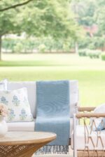 Hofdeco Premium Coastal Decorative Throw Blanket for Patio Couch Sofa, Baby Blue... - Image 3