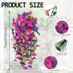 Artificial Hanging Morning Glory Flowers,4PCS Realistic Artificial Hanging Flowe... - Image 3