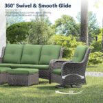 Luxury Wicker Patio Chairs, Outdoor Swivel Rocking Chair with Thickened Cushions... - Image 4