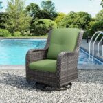 Luxury Wicker Patio Chairs, Outdoor Swivel Rocking Chair with Thickened Cushions... - Image 8
