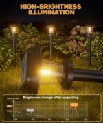 ALEPOD Solar Pathway Lights Outdoor - 10 Pack Solar Powered Garden Lights Waterp... - Image 3