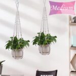 Macrame Plant Hanger Set of 3 Pack Hanging Planter Basket Holder Handmade Cotton... - Image 4