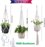 Macrame Plant Hanger Set of 3 Pack Hanging Planter Basket Holder Handmade Cotton... - Image 9