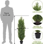 THE BLOOM TIMES Artificial Topiary Cedar Trees Outdoor 4FT Tall 2 Set, Realistic... - Image 8