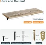 SKYSEN Floating Shelves for Wall Set of 6, 15.7in Wood Wall Shelf for Decor, Bat... - Image 4