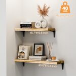SKYSEN Floating Shelves for Wall Set of 6, 15.7in Wood Wall Shelf for Decor, Bat... - Image 5