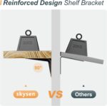 SKYSEN Floating Shelves for Wall Set of 6, 15.7in Wood Wall Shelf for Decor, Bat... - Image 7