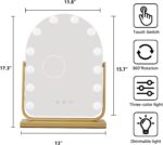 Vanity Mirror with Lights,17.3"×13" Lighted Makeup Mirror with 12 Dimmable LED B... - Image 3