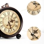 TIMESS Vintage Analog Alarm Clock, 4.3" Silent Non-Ticking Quartz Desk Clock wit... - Image 5