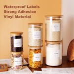 CZZGSM Set of 6 Glass Flour and Sugar jars with 132 Kitchen Pantry Labels - Thic... - Image 4