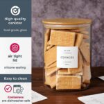 CZZGSM Set of 6 Glass Flour and Sugar jars with 132 Kitchen Pantry Labels - Thic... - Image 7