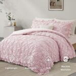 BEDAZZLED King Size Comforter Sets, Pink Bedding Comforter Set, 3 Pieces Pinch P... - Image 3