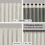 KOUFALL Linen Bathroom Window Curtain,Short Curtain Blackout for Bedroom,Cafe Cu... - Image 4