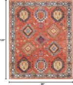 SAFAVIEH Heritage Collection 8' x 10' Rust / Navy HG427P Handmade Traditional Or... - Image 3