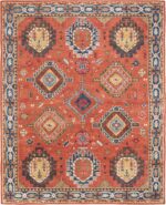 SAFAVIEH Heritage Collection 8' x 10' Rust / Navy HG427P Handmade Traditional Or... - Image 4