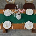 BALCONY & FALCON Velvet Table Runner 14"x95" Emerald Green Luxury Machine Washab... - Image 4