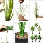 Artificial Plant in Pot Fake Tree Trunks Leaves Faux Potted for Indoor Outdoor M... - Image 8