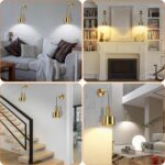 Gold Battery Operated Wall Sconce, Wireless Wall Lights Set of 2, Dimmable Wall ... - Image 7