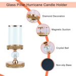 Hurricane Candle Holders for Pillar Candle, Pillar Candle Holder, Crystal Candle... - Image 4