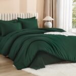 Litanika King Size Comforter Set Dark Emerald Green - 7 Pieces Bed in a Bag King... - Image 3