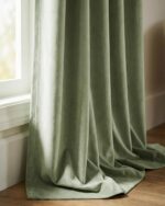 StangH Sage Green Velvet Curtains 84 Inches Long, Elegant Style Home Decor Windo... - Image 8