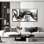 Abstract Wall Art for Living Room, Black and White Canvas Wall Decor for Bedroom... - Image 3