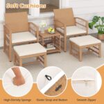 Tangkula 5 Pieces Patio Wicker Conversation Set, Outdoor Furniture Set with 2 Ar... - Image 6