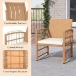 Tangkula 5 Pieces Patio Wicker Conversation Set, Outdoor Furniture Set with 2 Ar... - Image 8