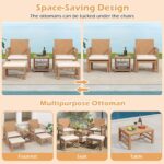 Tangkula 5 Pieces Patio Wicker Conversation Set, Outdoor Furniture Set with 2 Ar... - Image 9
