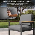 4-Piece Outdoor Patio Furniture Set, Metal Conversation Sofa Set with Deep Cushi... - Image 3