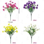 Bassion Artificial Flowers for Outdoors, 20 Bundles Silk Fake Flowers UV Resista... - Image 3