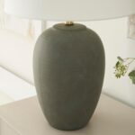 Nourison Home 23" Olive Green Ceramic Pot Table Lamp for Bedroom, Living Room, D... - Image 4