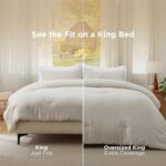 Bedsure King Comforter Set, Beige Soft Prewashed Bedding for All Seasons, 3 Piec... - Image 3