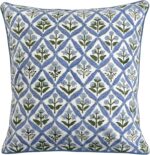 Ridhi Block Print Light Steel Blue Pillow Cover 18" x 18" (Pack of 2) Decorative... - Image 5