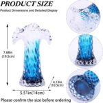 Unique Waves Hand Blown Crystal Glass Vase - Blue Gradient Flower Vase for Home ... - Image 4