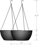 WSMKSZ 13 inch Large Hanging Planters Plant Pots for Outdoor Indoor Plants with ... - Image 3