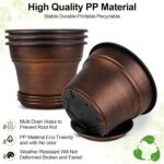 Fodetyff 10 Inch Planters Plant Pots Indoor Outdoor, 4 Pack Plastic Flower Pot f... - Image 5