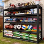 5-Tier Metal Storage Shelves, Adjustable Shelving Units, Boltless Assembly, Blac... - Image 5