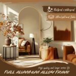 Antok Arched Full Length Mirror, 56"x15" Gold Metal Frame Floor Mirror for Bedro... - Image 4