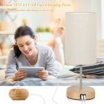 Lakumu Set of 2 Table Lamps with 2 USB Ports, Modern Bedside, Desk Lamps with Pu... - Image 3