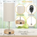 Lakumu Set of 2 Table Lamps with 2 USB Ports, Modern Bedside, Desk Lamps with Pu... - Image 6