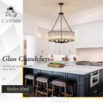 CATINER Modern Drum Chandelier 24.4" Black Crystal Glass Chandeliers 8-Light Lux... - Image 7