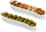 2 Pack Olive Trays, 12 inch Ceramic Olive Dish for Appetizers Crackers Nut and S... - Image 2