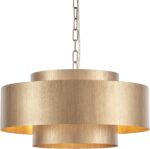 20” Brushed Brass Modern Chandelier Classic 3 Round Metal Pendant Light Contempo... - Image 2