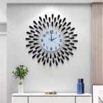 24 INCH Large Wall Clock for Living Room Decor,Non-Ticking Quiet Metal Petals Di... - Image 2