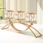3 Arms Crystal Candle Holders, Arch Candlestick Table Candelabras Centerpieces f... - Image 2