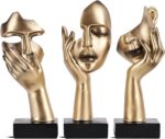 3 Pcs Thinker Small Statue Set - Black Gold Home Decor Abstract Art Figurines fo... - Image 2