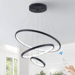 3 Ring Modern LED Chandelier Black Dimmable Round Chandeliers, LED Circular Pend... - Image 2