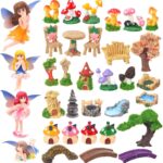 32 Pcs Fairy Garden Accessories Mini Fairy Figures Miniature Table and Chairs Br... - Image 2