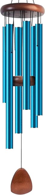 37-Inch Coastal Ombre Blue Wind Chime, Hand-Tuned Deep Tone for Beach House, Pat... - Image 2